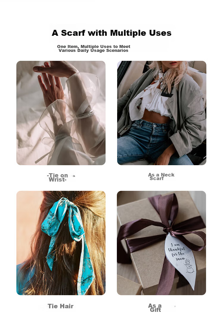 GLO-STORY Women's Scarf Korean Style Long Versatile Floral Square Scarf Gift for Mom Mother's Day Birthday Gift Box Set 8