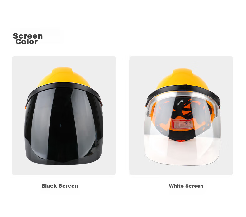 Geermu Safety Helmet with Face Shield for Construction Sites, GM793 Yellow, Worker Construction ABS Hard Hat, Breathable, Factory Direct Customizatio 14