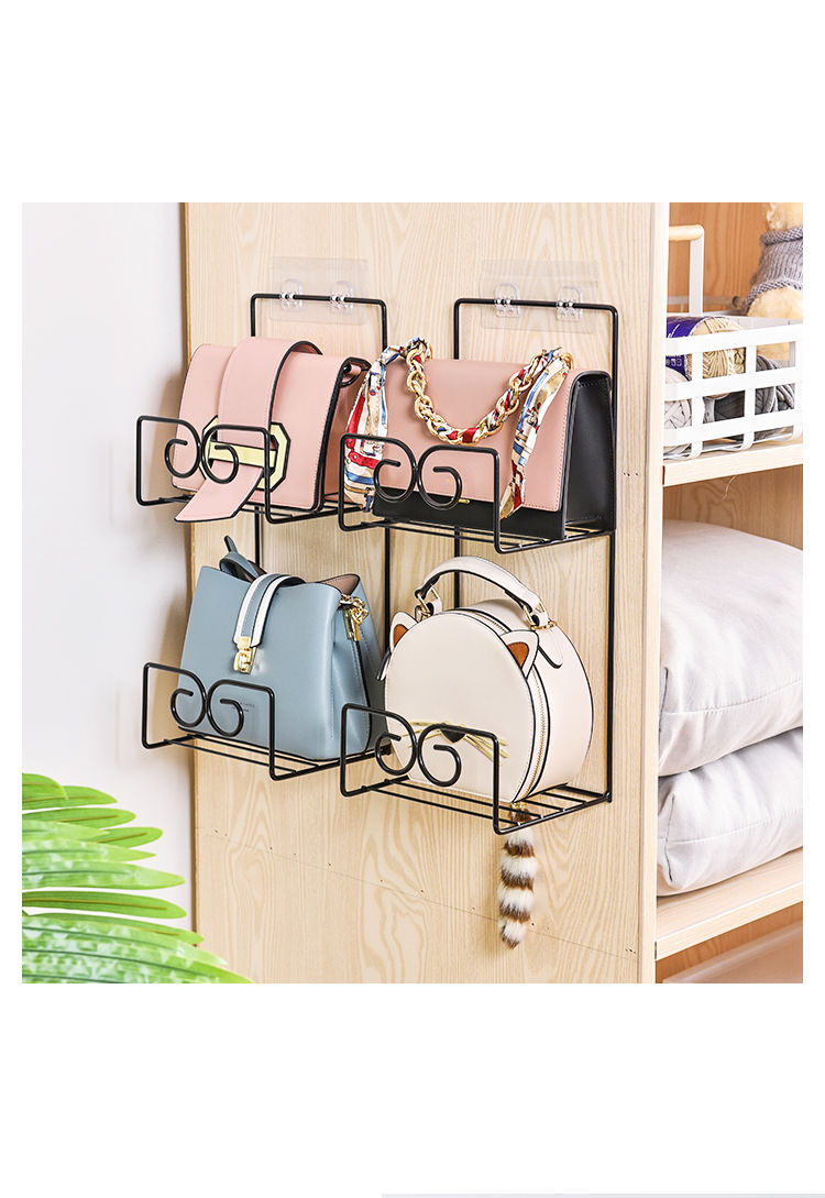 放包包架子铁艺门后包包收纳神器家用书包挂架包架挂包架置物架放包包