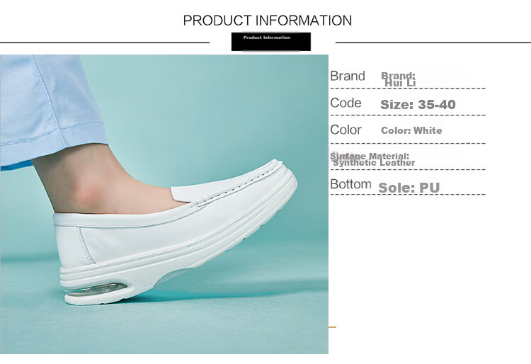 Warrior Casual Shoes for Women, Solid Color Nurse Shoes, Versatile White Sneakers, Women's Flat Shoes WLY(JS)-0024 White 37 3