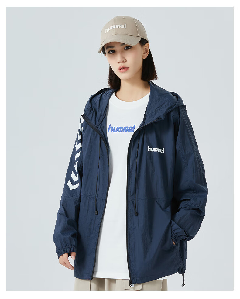 Hummel Spring And Summer Lightweight Jacket for Men And Women, Couple's Matching Hooded Sun Protection Clothing, Casual Outdoor Jacket, White, Size S 8