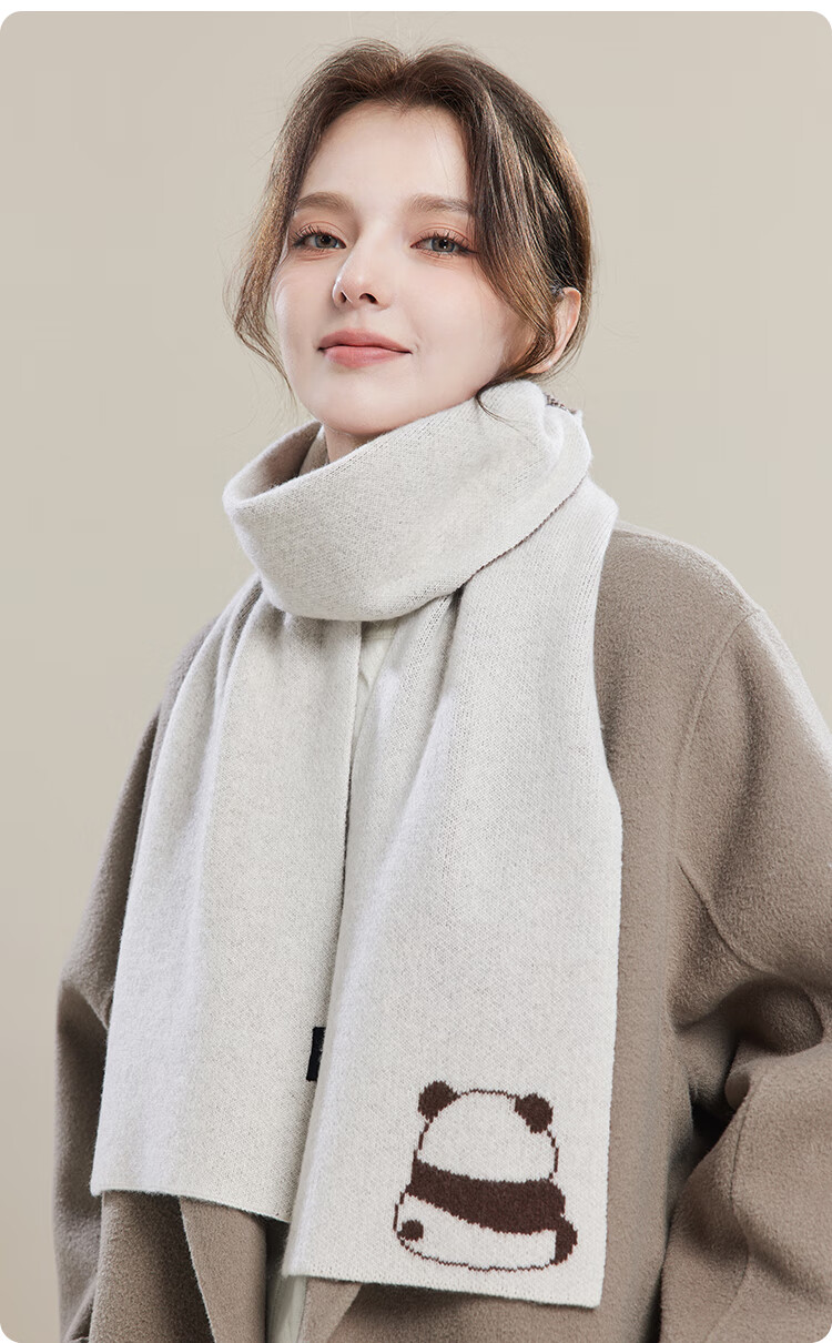 JIUMU Pure Wool Scarf for Women, Autumn And Winter Ladies' Warm Neck Warmer, Gift for Women on Mid-Autumn Festival And Birthday, Gift Box Packaging 14