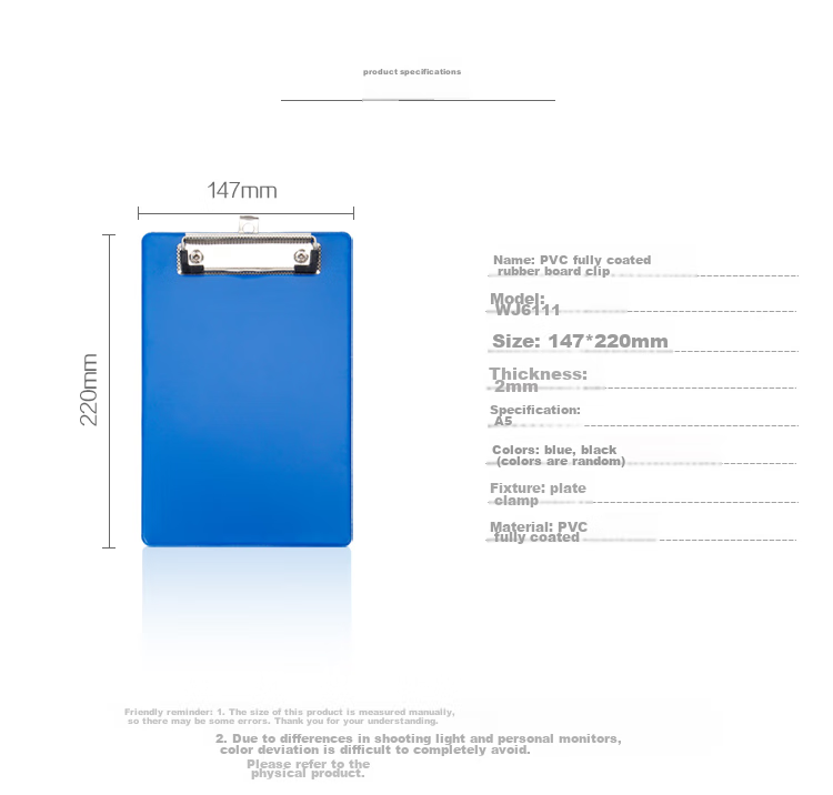 GuangBo 3C Digital All-Net Low Price (GuangBo) A5 Premium PP Writing Clipboard with Scale / Office Supplies, Flat Clip Color Random, Single Pack WJ6106 2