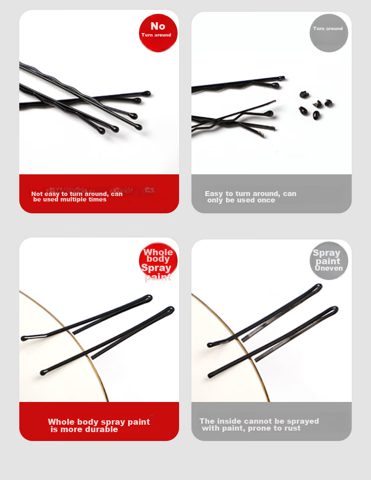 Meifuyu Black Wavy Barrettes, 120 Pieces, Small Black Clips, Invisible Hairpins, Bangs Clips, Side Clips MF8270 5