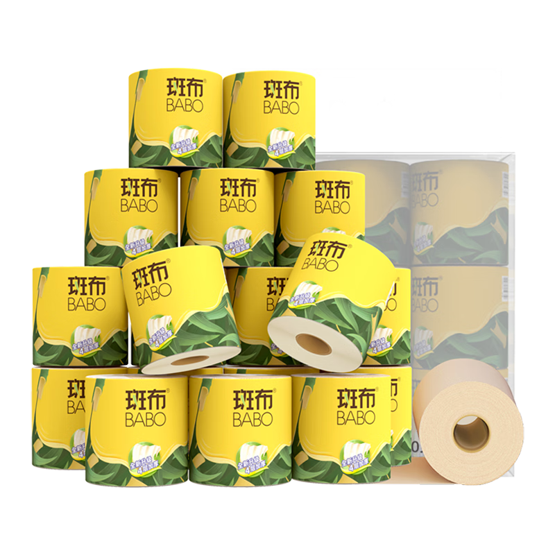 Banbu Core Roll Toilet Paper, 4-Ply, 140g*27 Rolls, Embossed Pattern, Natural Color, Toilet Paper, Tissue Paper, Facial Tissues