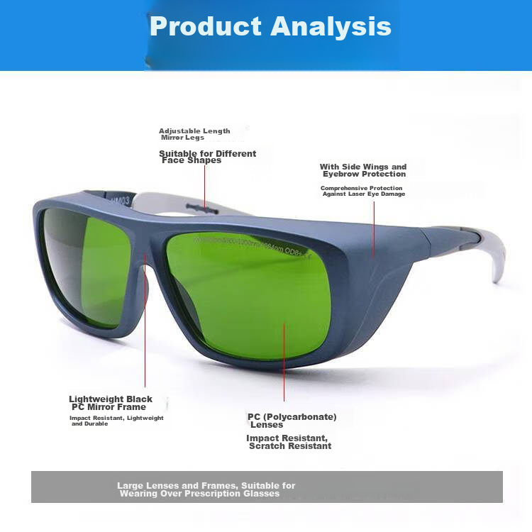 GONGPINKU 800-2000nm Absorption Laser Protective Goggles, Industrial High-Intensity Welding And Rust Removal Eye Shield 3