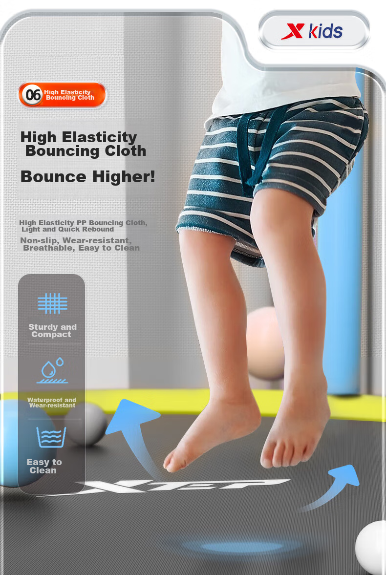 XTEP Trampoline for Children And Adults, Indoor Single Bar Bouncy Jumping Device, Exercise Equipment for Ages 3-10, Home Use 20