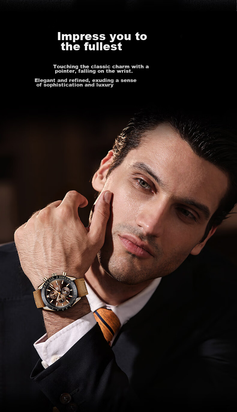 TSAR BOMBA Benyar Men's Quartz Watch Casual Business Self-Gift for Boyfriend, Student Exam Watch Father's Day Gift 16
