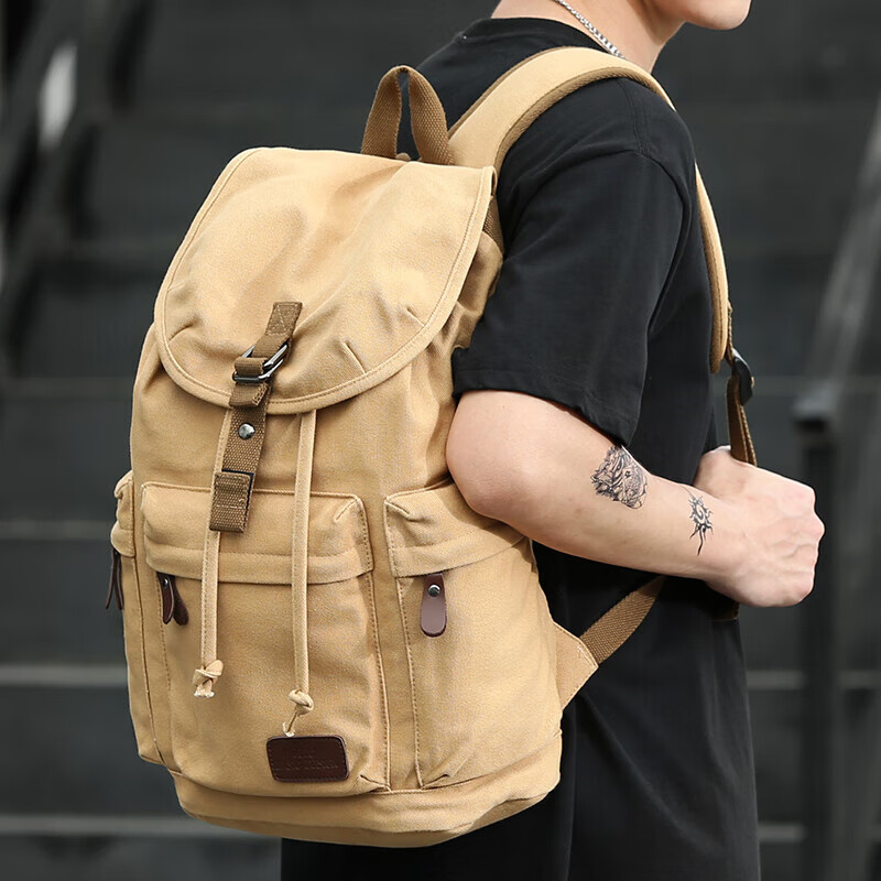 Viney Canvas Backpack for Men And Women, Travel Bag, School Bag, Large Capacity Laptop Bag for College Students, High School And Middle School Students, Hiking Bag, Luggage Bag, Fashionable Casual Business Trip Outdoor Travel Backpack