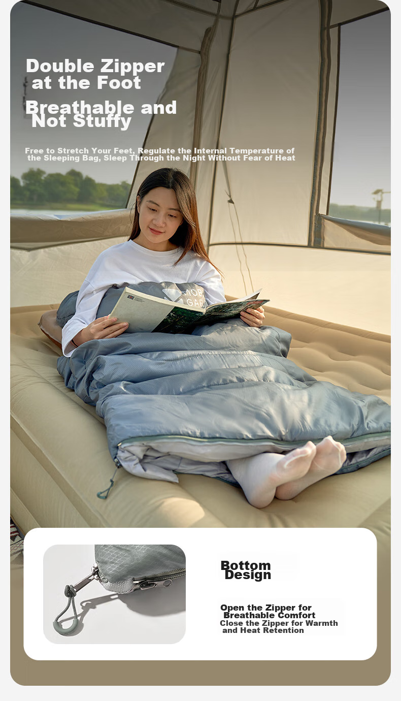 MOBIGARDEN Youyun 2.0 Sleeping Bag, Outdoor Camping Splicing Single Warm Sleeping Bag, NX23562007, Rock Gray/Left 14