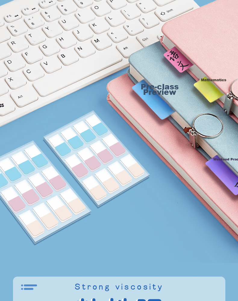 Licao Medium-Sized Label Stickers Index Tabs Bookmark Stickers, Writable Index Tabs with Strong Adhesive, Reusable Classification Page Markers, Student Note-Taking, Morandi, 120 Pieces in Total 13