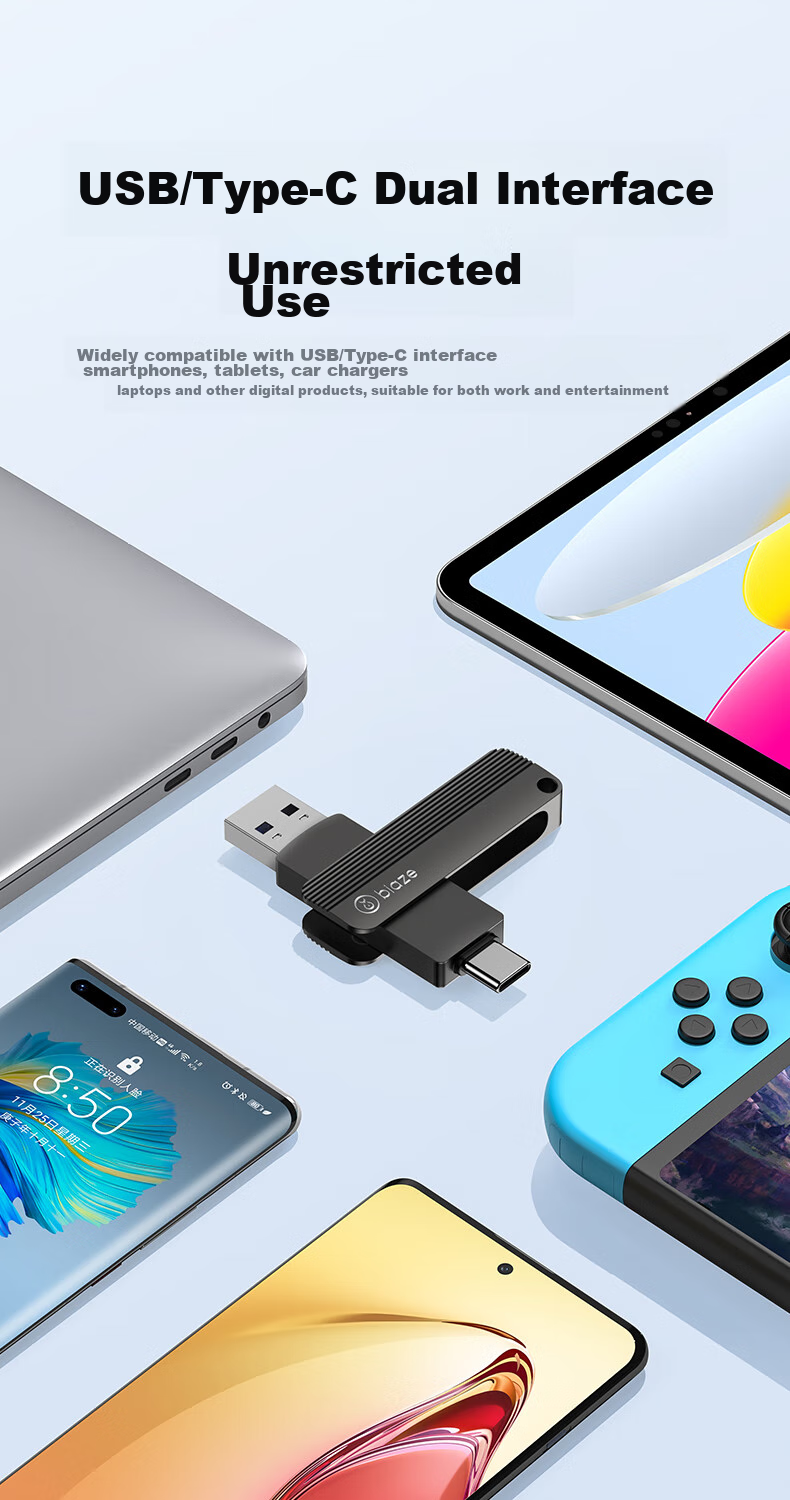 BIAZE 256GB Type-C Dual Interface Phone USB Flash Drive, USB3.2 High-Speed Dual-Purpose USB Drive, Compatible with Android, Apple Phones And Computers, Universal Flash Drive UP-05 4
