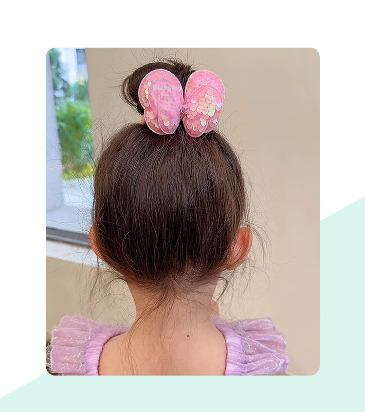 CHIMERA 4-Piece Children's Hair Ties, Bun Maker, High Ponytail Holder, Non-Damaging Hair Bands, Girls' Mid-Autumn Festival Gift 20