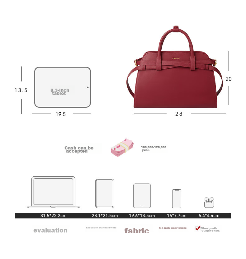 JONBAG Leather Kelly Bag Strap Handbag for Women, Elegant Red Wedding Bag 2026 New Style Wedding Souvenir Gift for Girlfriend 10