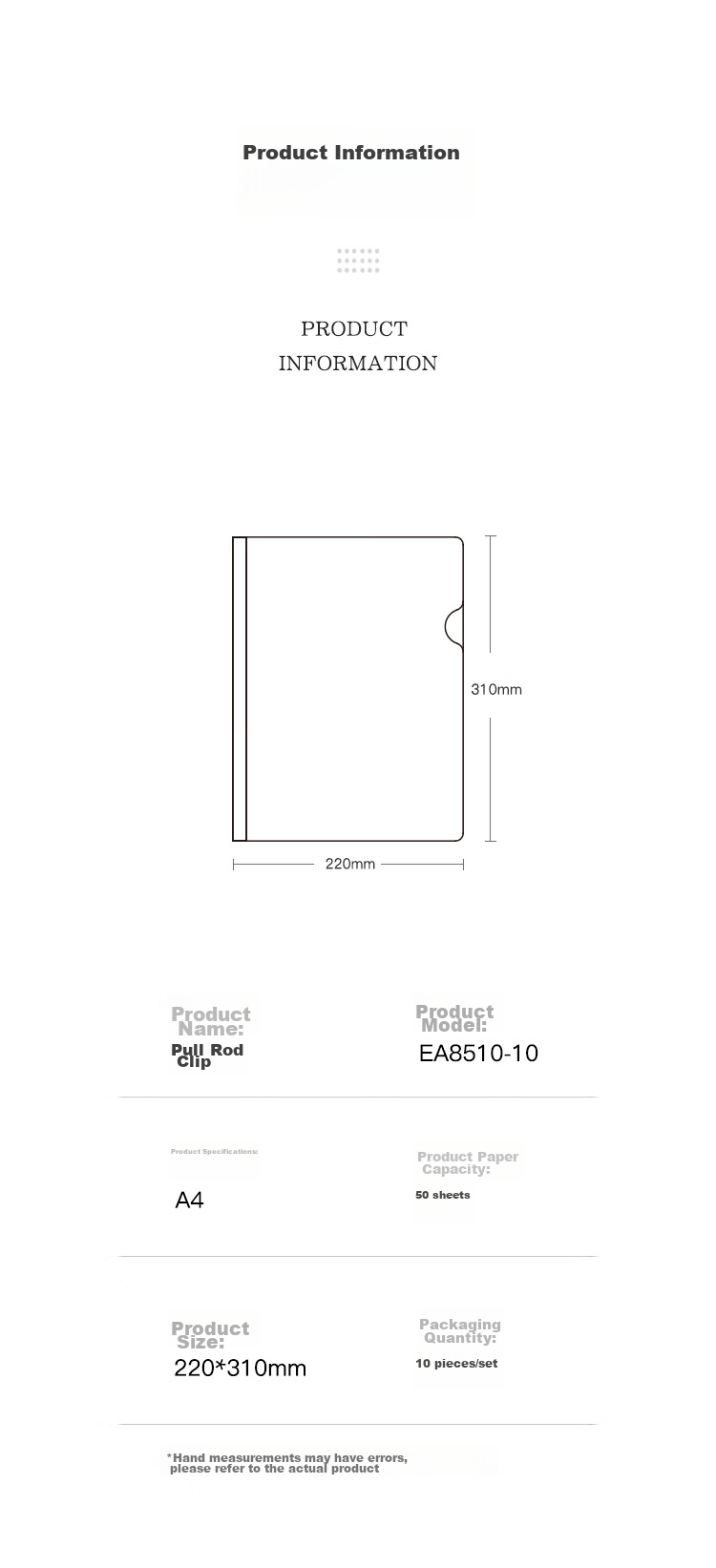 COMIX 10-Pack A4/15mm Thick Lever Arch Files, Transparent Pull Rod Folders, Student Exam Paper Folders, Document Organizers, Office Stationery EA3312 8