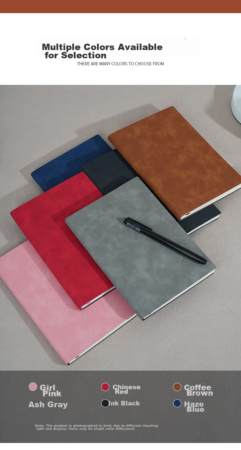 TENGXIONG [Lowest Price Online] Business Notebook A5 Thick B5 Journal, Sheepskin Cover Diary, Soft Cover Notebook for Office Work And Meeting Notes, Customizable Stationery 8