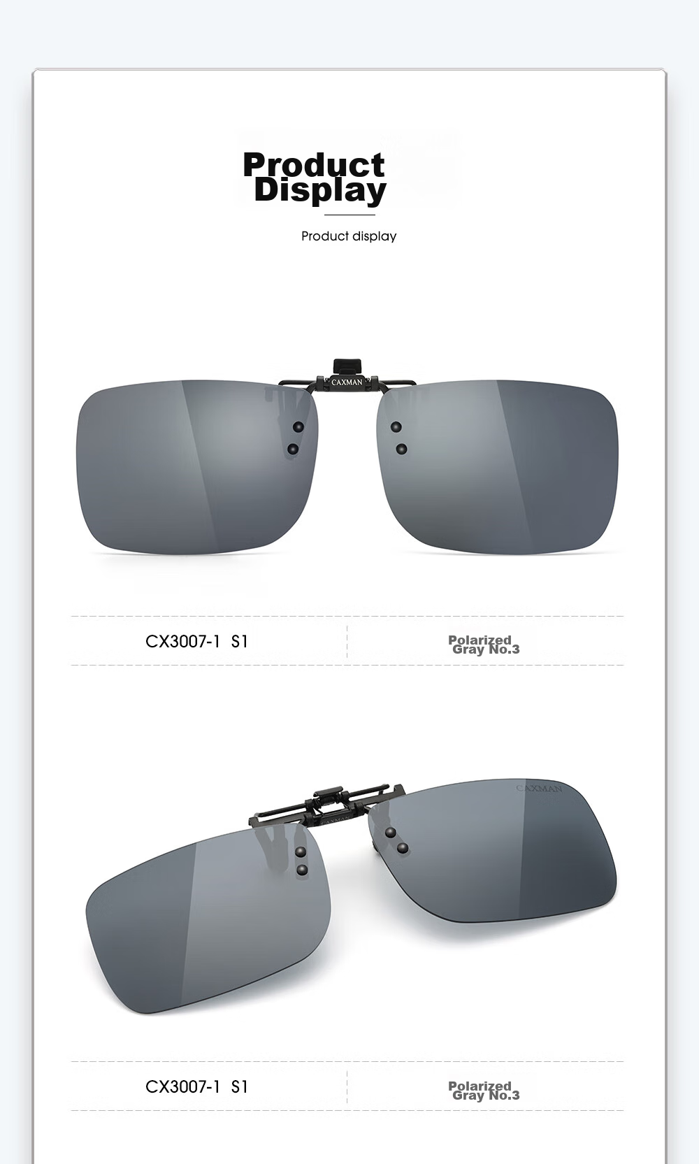 CAXMAN Children's Myopia Sunglasses Clip-On Style for Boys And Girls, Polarized Myopic Sunglasses, UV Protection And Sun Protection Glasses 8