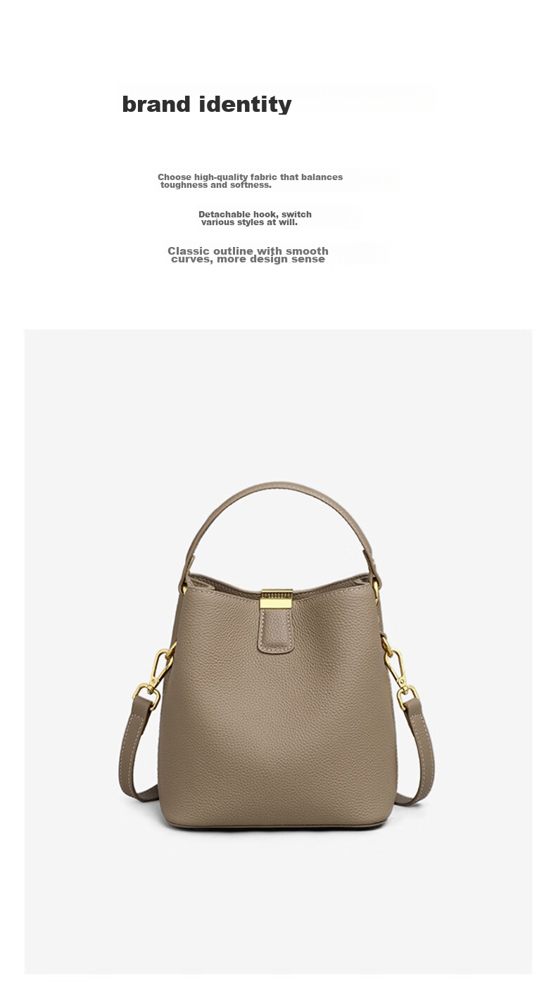 Viney Women's Handbag, Cowhide Bucket Bag, Luxury Crossbody Shoulder Tote Bag, Practical Birthday And Mother's Day Gift for Mom 4