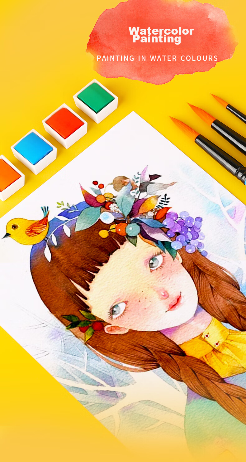 Marie's 3-Piece Nylon Watercolor Brush Set for Beginners, Painting Watercolor Brushes for Children And Students, Hand-Drawn Painting Brushes for Art Students, Professional Paint Watercolor Brushes G1143 10
