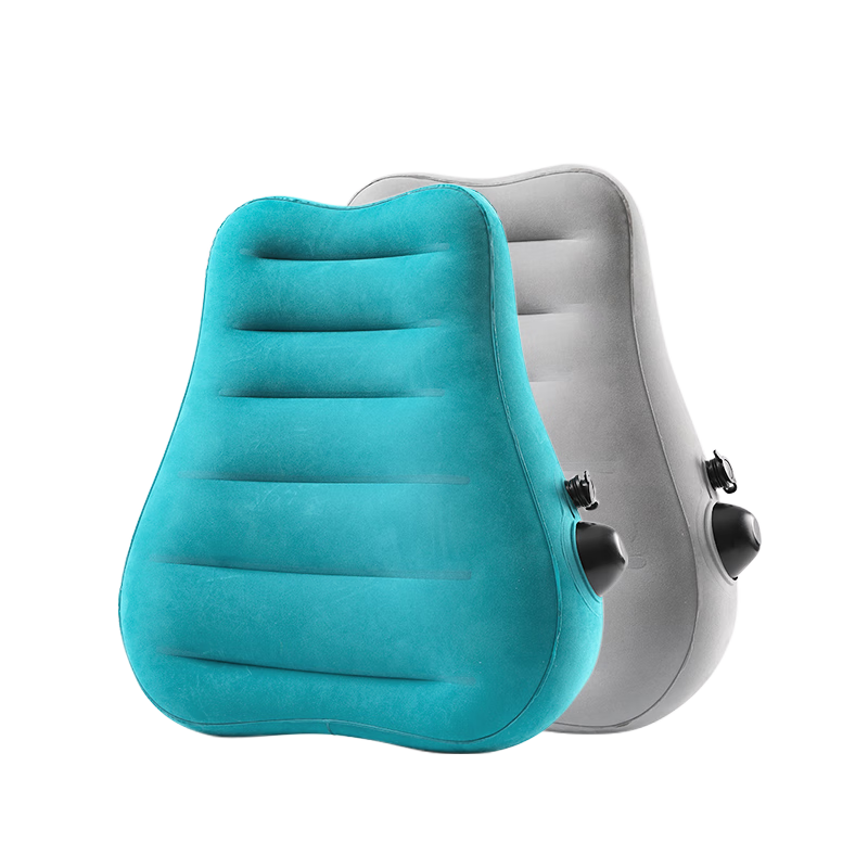 Etravel Push-In Inflatable Lumbar Support Cushion Pillow for Airplane And High-Speed Rail, Back Support for Men And Women, Travel Waist Pad, Gray
