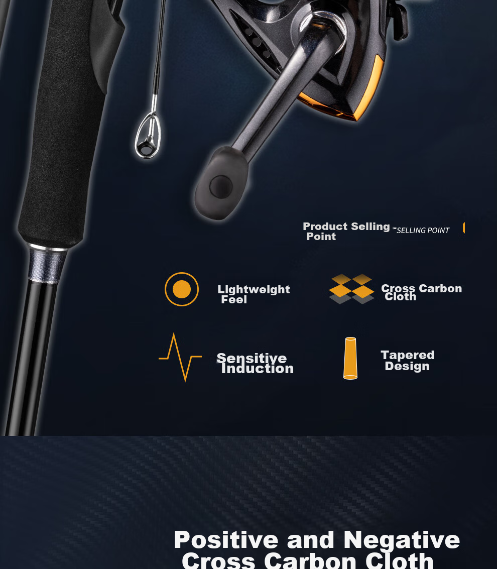 GW Sulong Second Generation Lure Rod, Straight Handle, 2.1 Meters, M Action, Spinning Reel, for Bass, Mandarin Fish, Topmouth Culter, Lure Rod Set 2