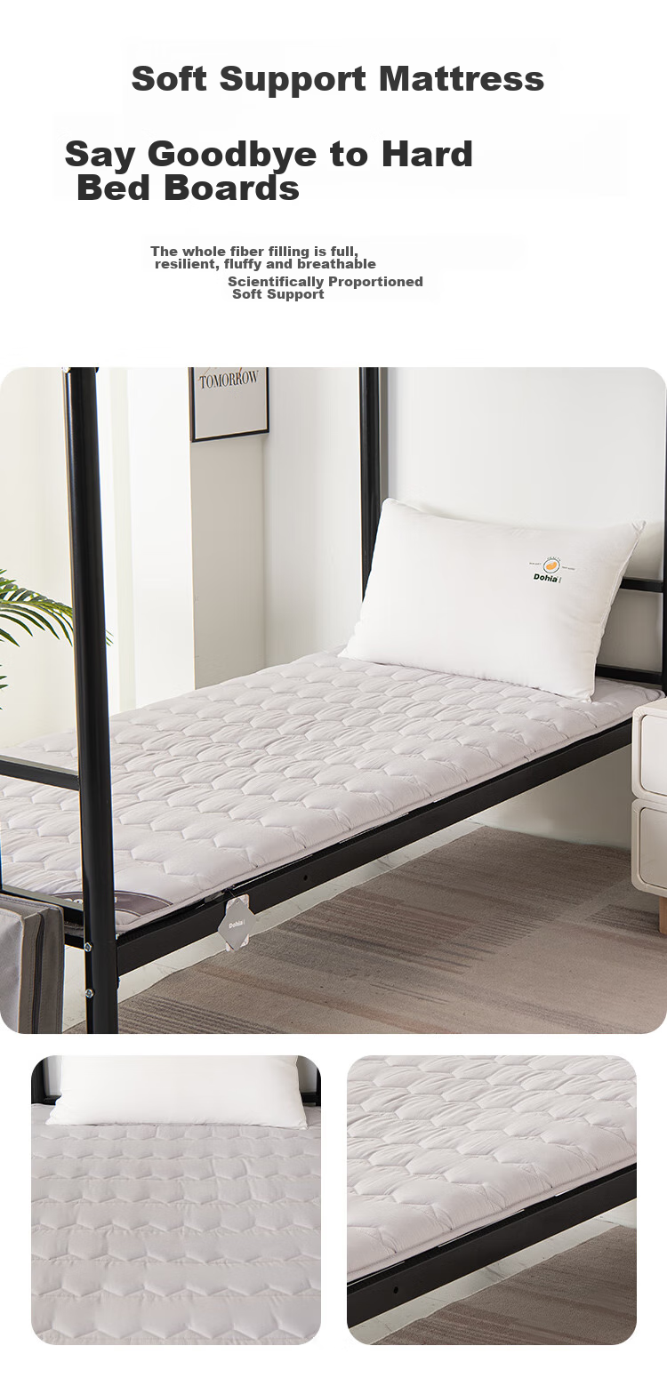Dohia Home Textiles Student Dormitory Set of Six Pieces (All-Cotton Bedding Three-Piece Set + Quilt + Pillow Core + Mattress) Blanket 16