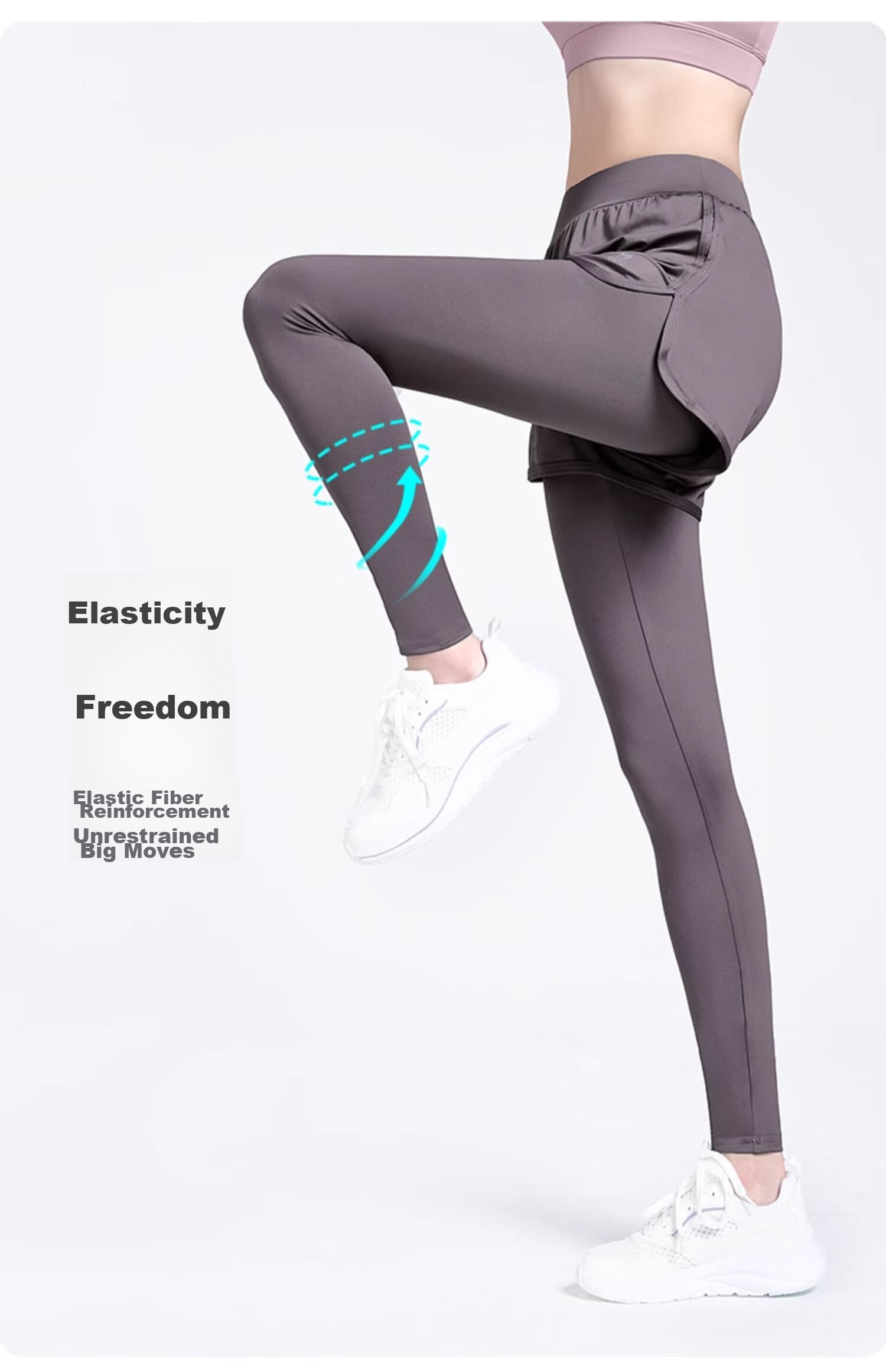 CAMEL Yoga Outfit Set for Women, Morning Run Outdoor Sportswear, Slim-Fit Breathable Fitness Wear, Five-Piece Set YK22255493 13