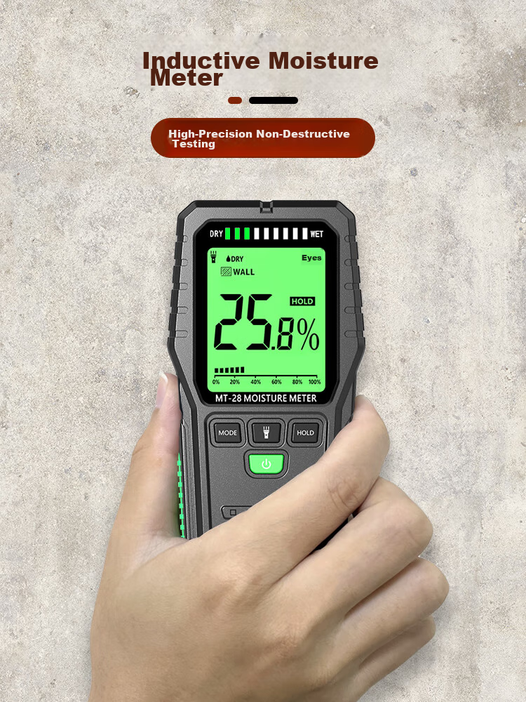 YHT Color Screen Sensor Moisture Meter MT28C for Furniture, Wood, Floor, Wall Moisture Content And Humidity Testing Instrument 25