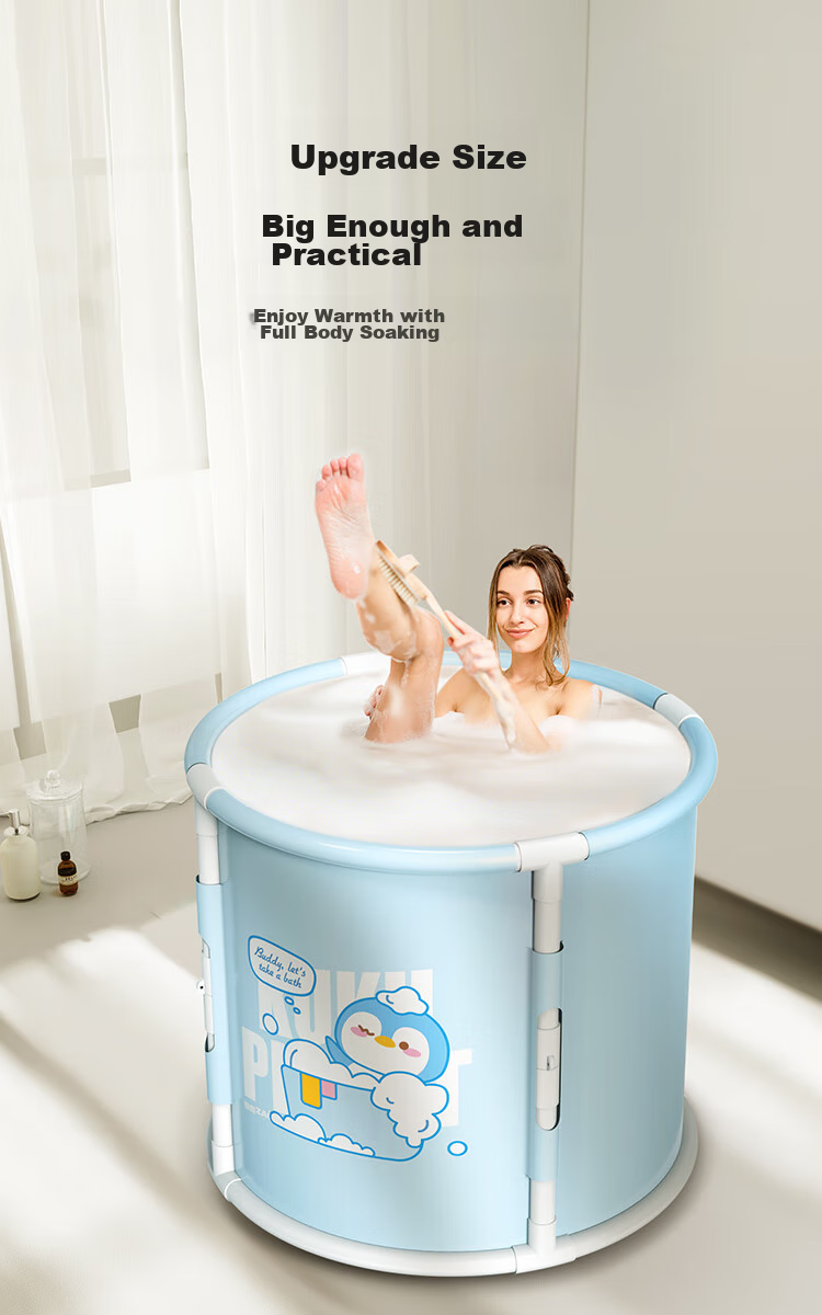 JD Original Foldable Bathtub, Bathing Tub for Home Use, Baby And Children Swimming Tub, Bathing Bucket, Sitting Bath Basin, Sauna Tub - Qiqi Ge Model 3