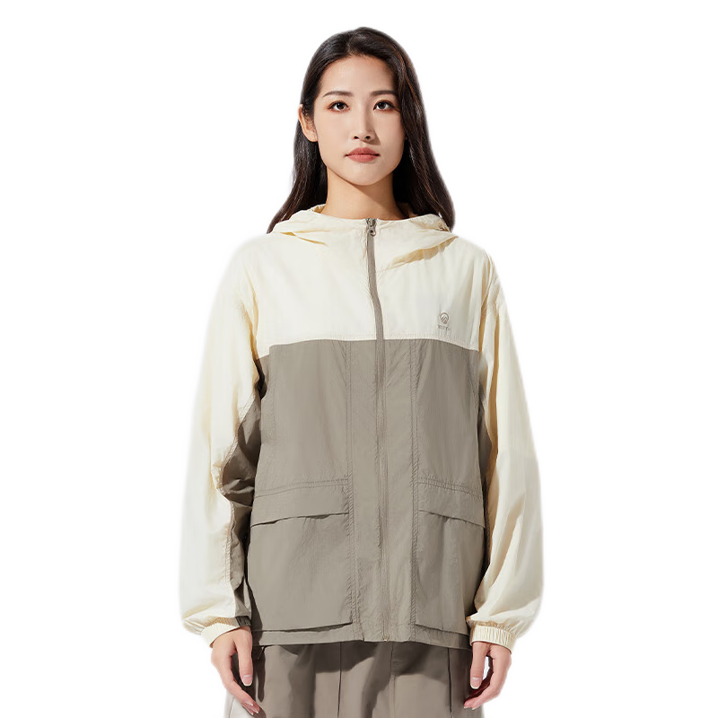 TECTOP Women's Sun Protection Jacket, UV-Resistant, Breathable Summer Outdoor Coat, 2422226FS, New Khaki/oatmeal Color, 3XL