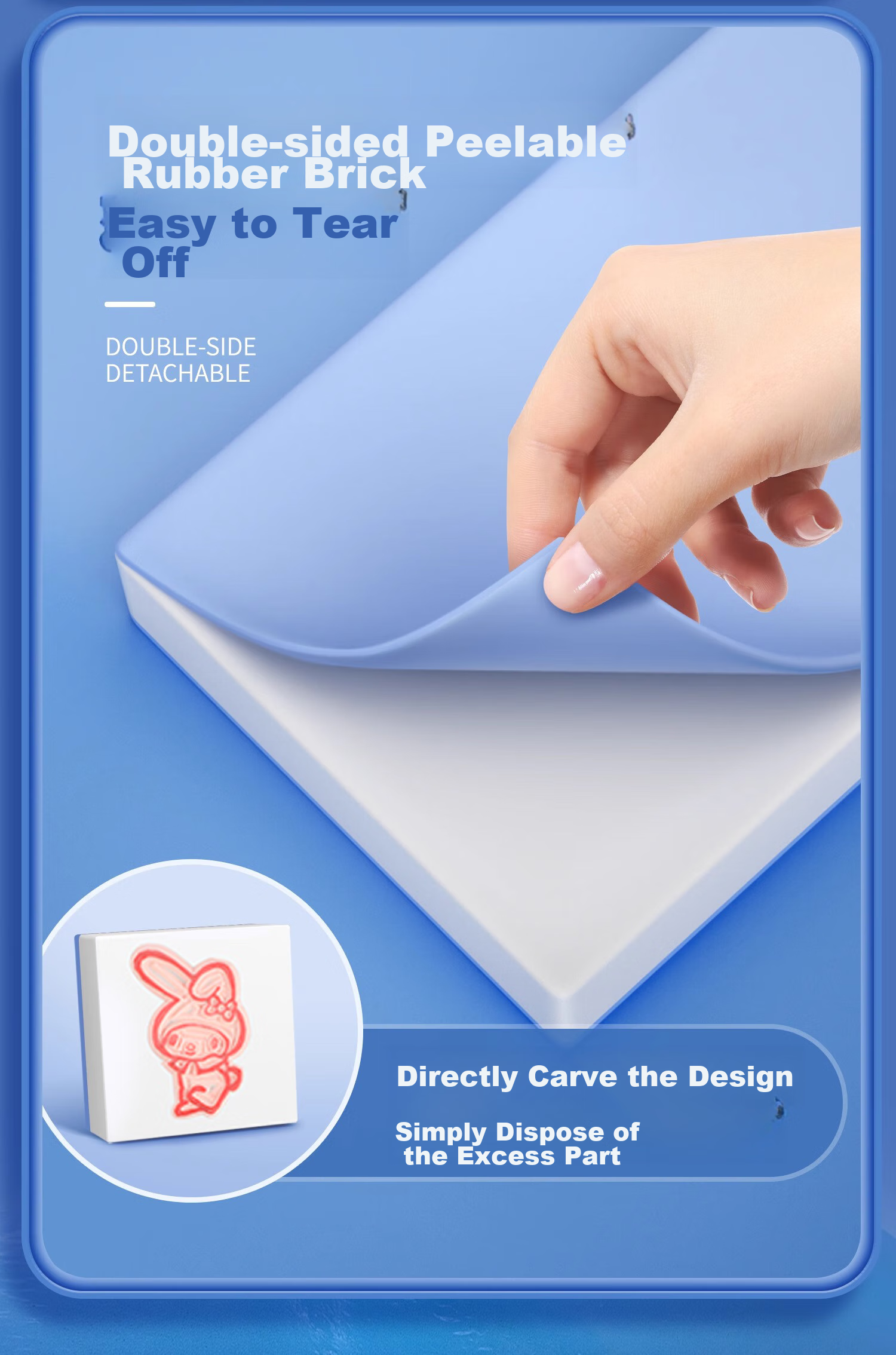 Mingyu Doraemon Official, Three-Layer Sandwich Peel-Off Sticker Set, Children's Student Handmade Gift, Engraved Rubber Brick, 10-Piece Set, DIY Craft Material Kit, Stationery 3