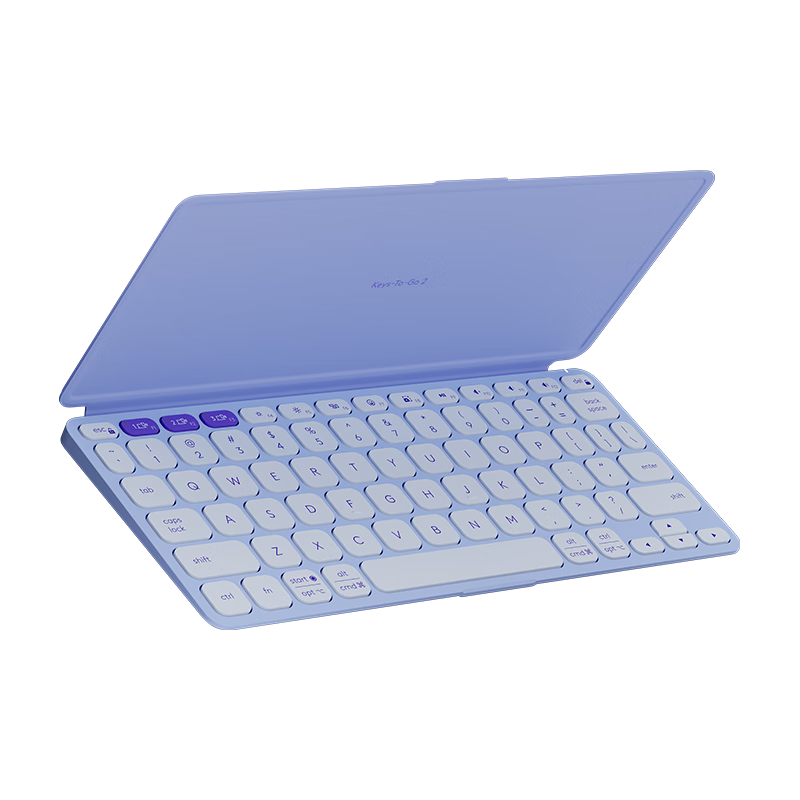 Logitech Keys-To-Go 2 Wireless Bluetooth Keyboard, Ultra-Thin And Portable, Compatible with Multiple Systems, Blue And Purple, 78 Keys