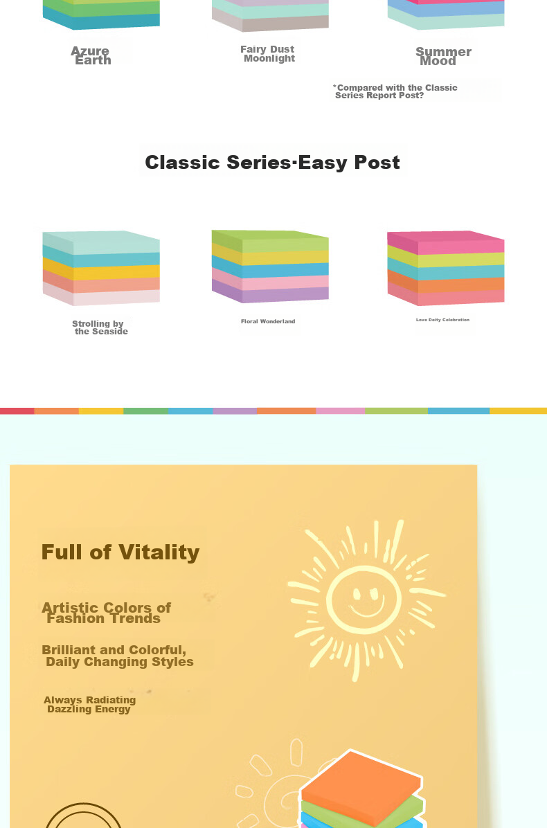3M Sticky Notes, Memo Pads/Note Paper/Notepad, Office Supplies, School Supplies Stationery, Dureader Fun Series Blue Earth 5 Colors 654-5SST R4 4