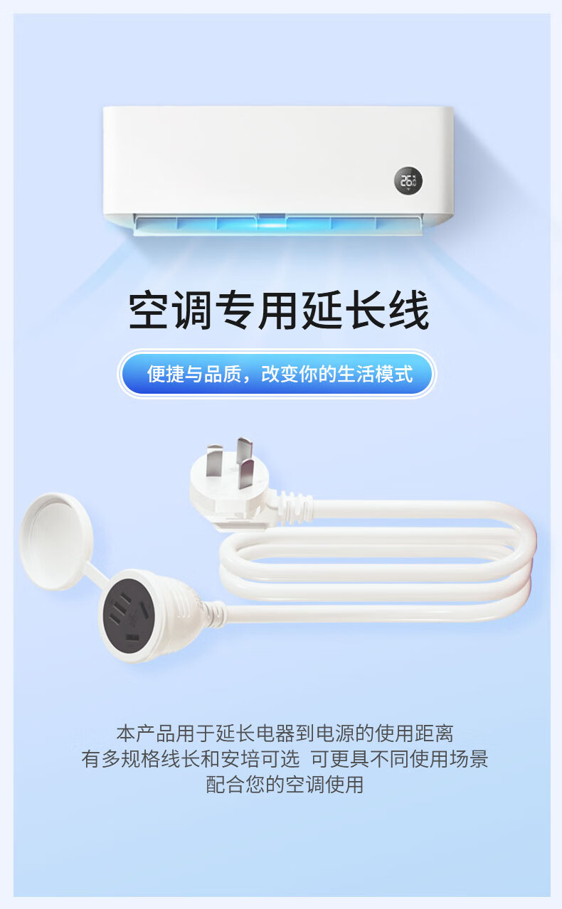 Kyfen Power Extension Cord/Socket/Power Strip/Outlet Board/Extension Cord/Power Strip/Power Board/Cable Reel, Frost-Resistant, 1.5mm² Wire Diameter, 10A to 16A Conversion, 4.8 Meters Total Length, Australian Standard 3