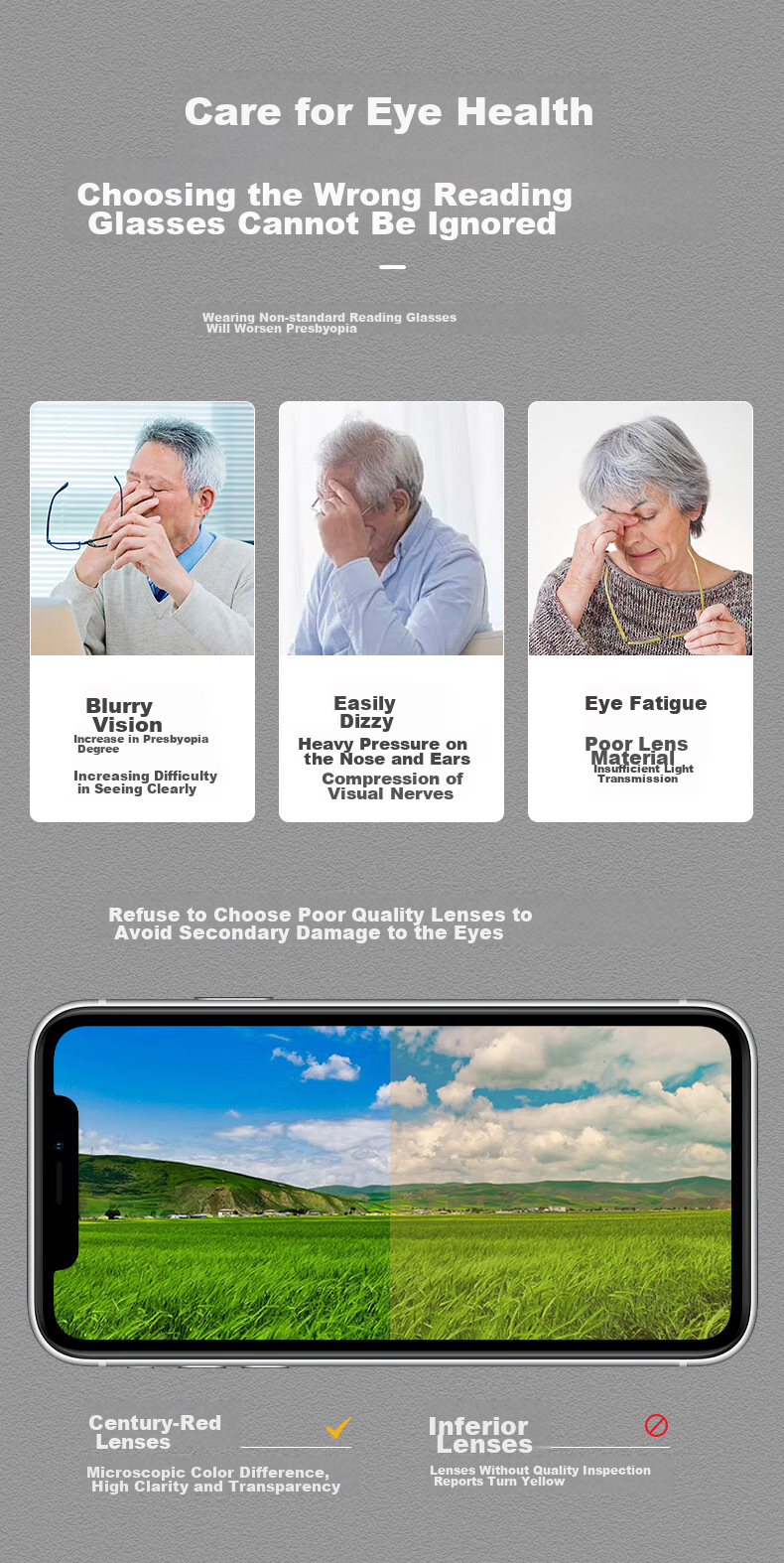 BAINIANHONG Foldable Portable Reading Glasses for Men, High Definition Anti-Blue Light Genuine Reading Glasses for Men, Protective Eyewear 1860-200 4