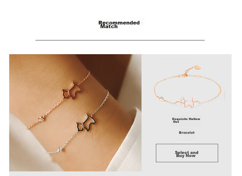 AGATHA / Agatha, Zhenwo Hollow Dog Silver Necklace for Women, Birthday Gift for Girlfriend, Elegant Pendant 5