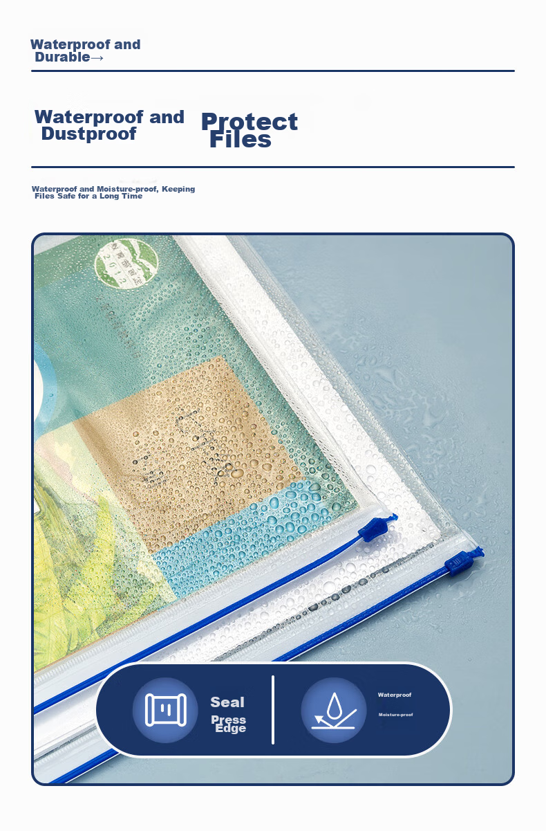 M&G Stationery A4 Transparent Side-Edge Pouches Student Zipper Bags Office Document Folders Student Exam Paper Receipt Storage Pouches 20-Pack Random Colors ADM94552 4