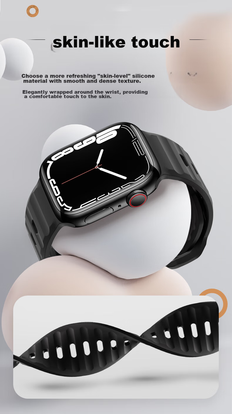 BHO Compatible Apple Watch S12 Band, Apple Watch S11/Ultra4 Stepped Silicone Strap, IWatch S10/9/8/7/SE3/Ultra2 Sports Band 9
