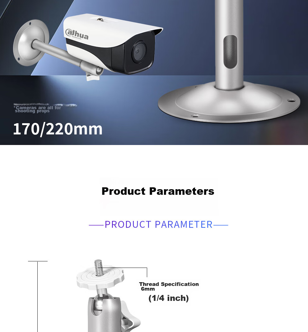 COMPCCTV COMPCCTV SMT-306S Surveillance Camera Mount with Level And Junction Box for Indoor And Outdoor Use, Adjustable Wall-Mounted Camera Bracket with Cable Management And Storage Box 2