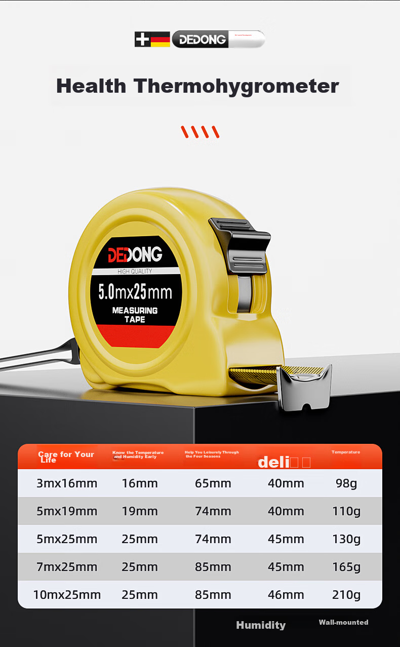 Dedong Steel Tape Measure, Authentic Precision Meter Ruler Box Ruler Stainless Steel Construction Site Engineering Special Anti-Cut Hand Ring Ruler High Precisio 13