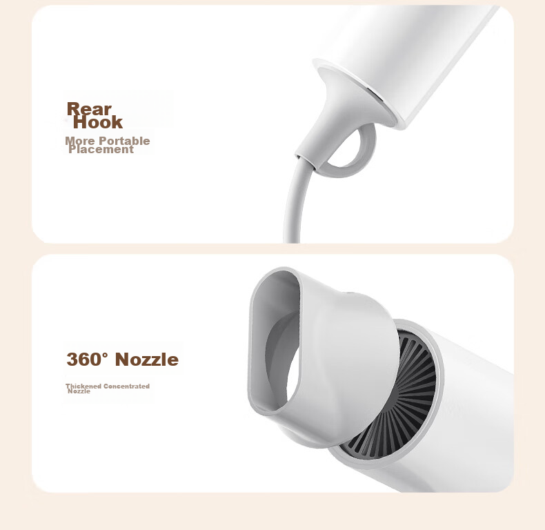AUX Hair Dryer, High-Power Blue Light Negative Ion Hair Protection Electric Blower, 1800W Large Air Volume Quick-Drying Blow Dryer, Portable Folding Hair Dryer, Gift for Wome 13