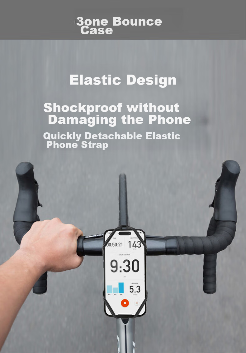 Bone Road Bike Phone Mount, Silicone Shock-Absorbing Quick-Release Cycling Phone Holder, Compatible with Garmin Bike Computer 2