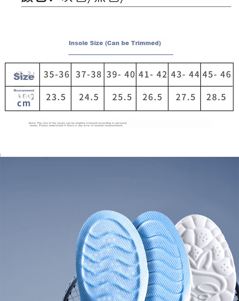 RENBEN Sports Insoles for Men And Women, Soft Cushioning, Shock-Absorbing, Odor-Resistant, Breathable, for Military Training And Long-Standing Comfort, Model 6030, Size 37-38 15