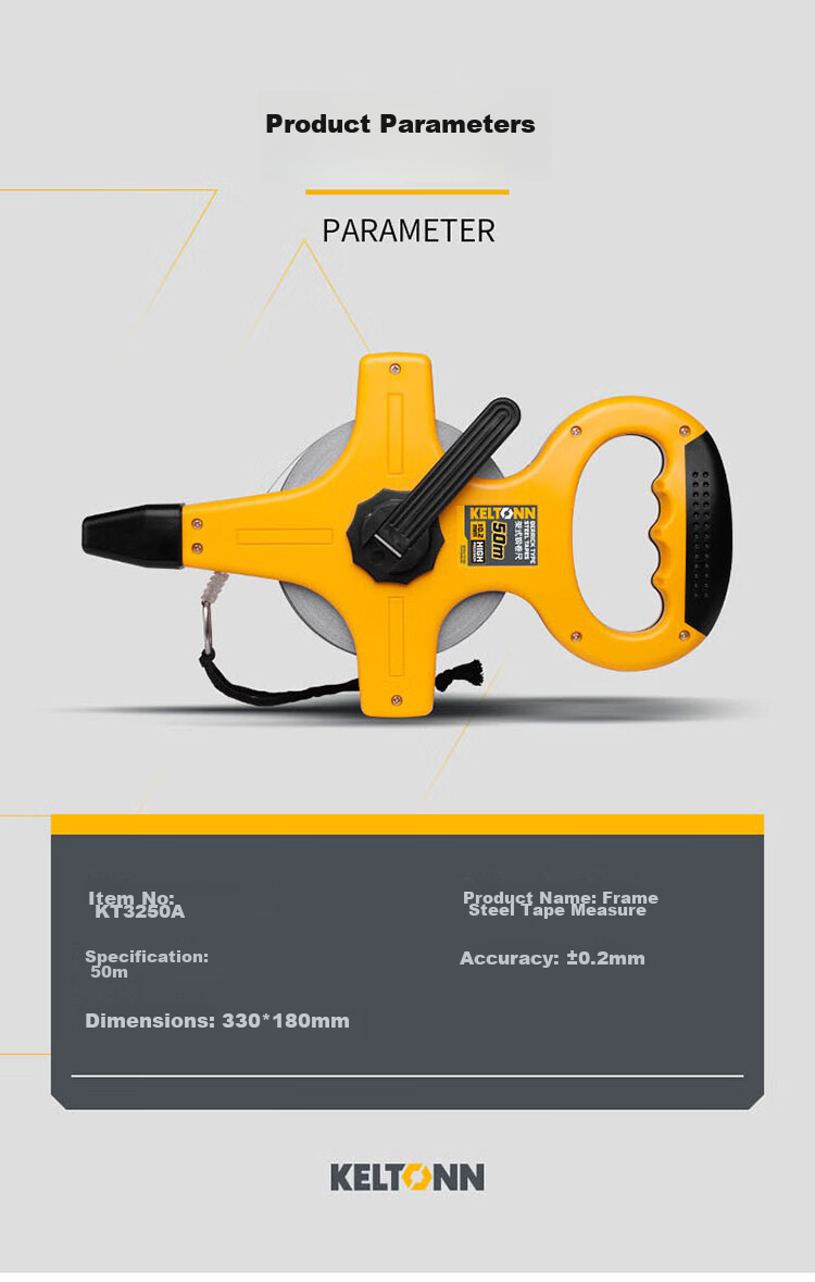KELTONN 50-Meter Handheld And Stand-Up Steel Tape Measure, Cross-Shaped Long Tape Measure, Engineering Ruler, Measuring Tape, Meter Ruler, Renovation Measuring Tape 6