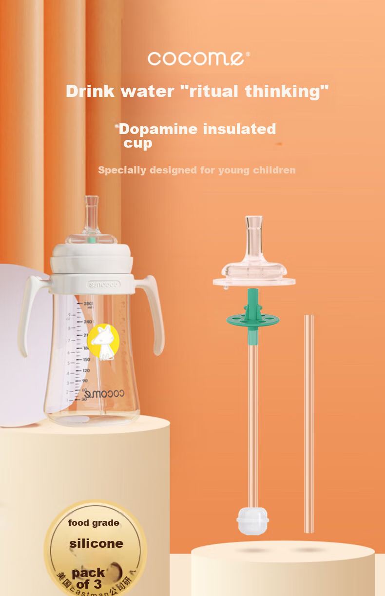 COCOME Gulu Baby Bottle, 9 Months+, Straw Gravity Ball Kit 1