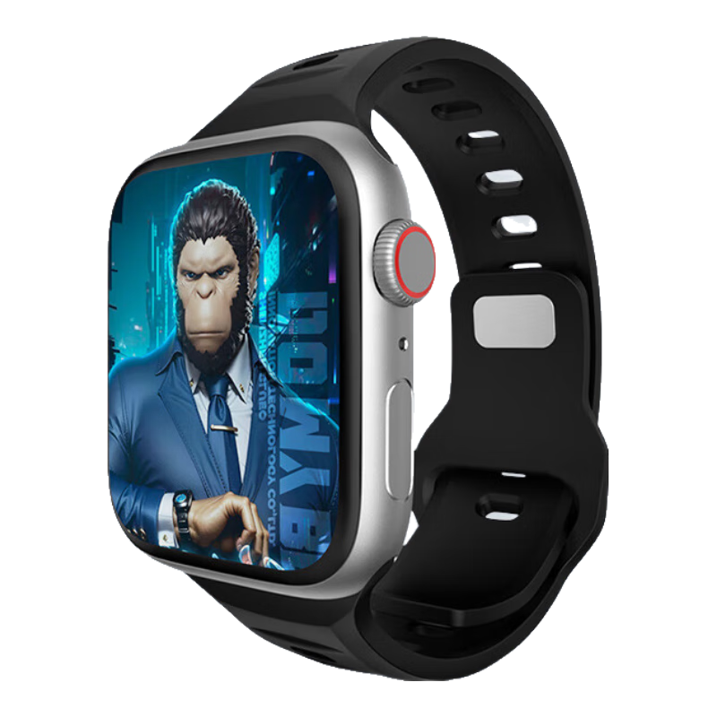 Lanxingxiansheng Compatible with Apple Watch Band, Suitable for Apple IWatch Ultra 2 Fluorine Rubber Strap, Watch Ultra/S9/8/7/6/5/4/SE Sports Band, Black