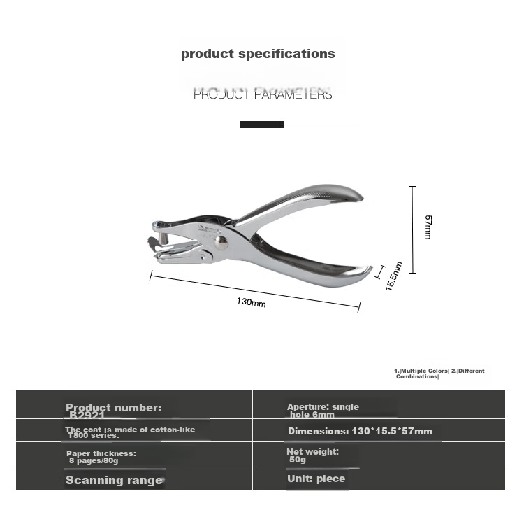 COMIX Two-Hole Puncher, 6mm Diameter, 35 Sheets Capacity, with Positioning Ruler, Model B2912 White 2