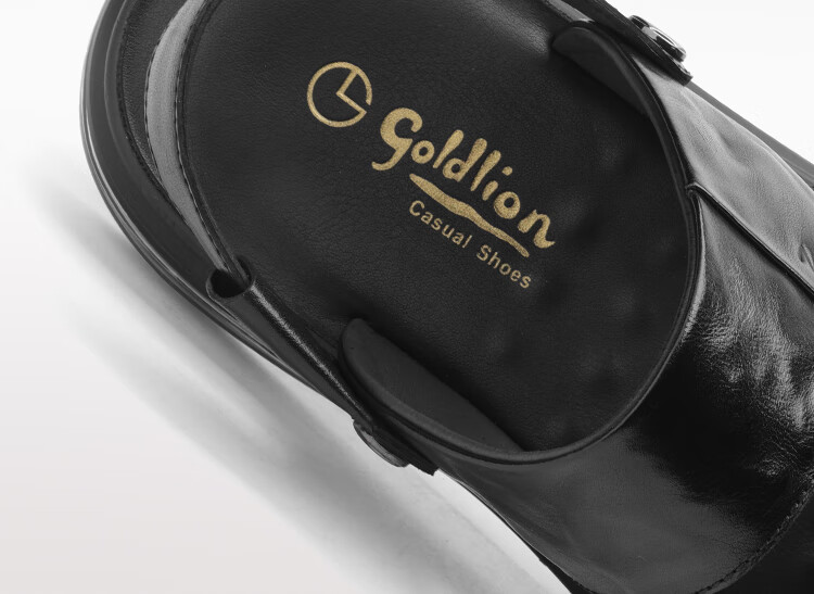 Goldlion Men's Sandals, Lightweight Business Casual Shoes, Comfortable And Durable Beach Shoes, G596320230AAF, Black, Size 41 15