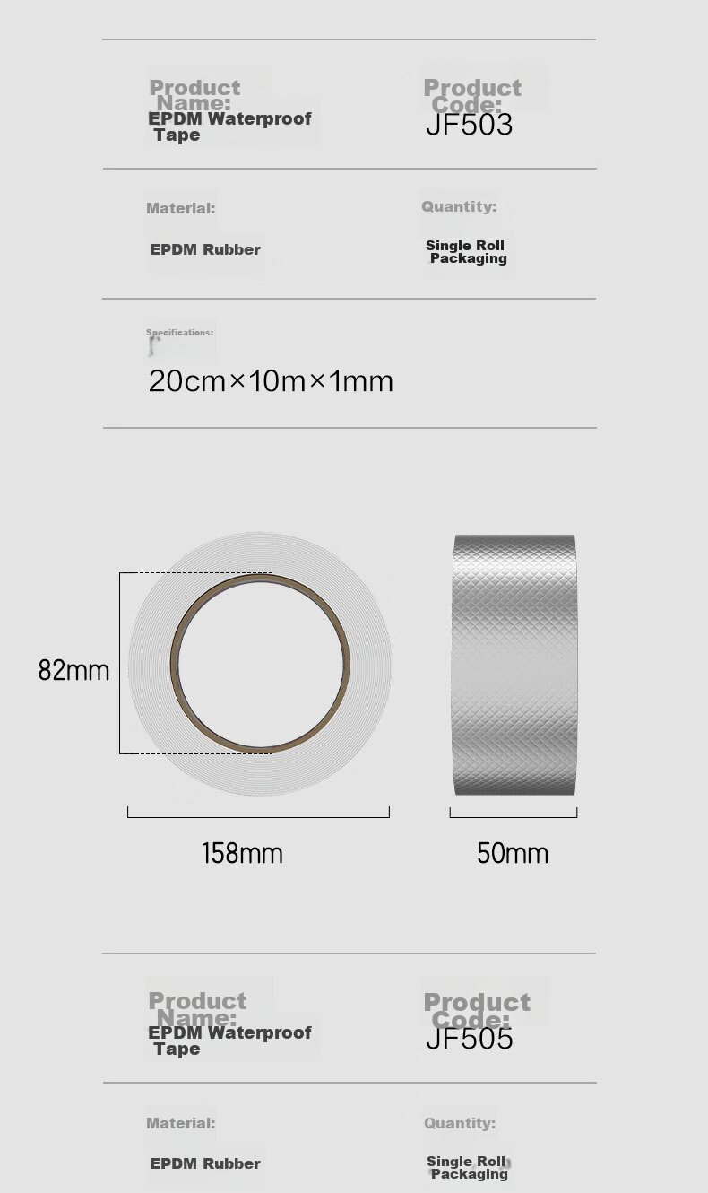 Deli Butyl Waterproof Tape 5cm*5m*1mm Strong Sealing Tape Aluminum Foil Roll Leak-Proof Roof Crack Water Repair Silver 1 Roll JF501 14