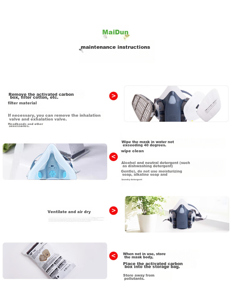MAIDUN Gas Mask, Respirator, Face Mask, Anti-Toxic Carbon Filter Mask for Formaldehyde And Paint Spray, Welding Dust Mask, 602P Flagship Versio 18